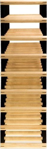 Wamar-Sosenka Regał na wino Stojak na 48 Butelek Szklanych/ PET RW-8/ 6x8 Surowy Naturalny Metal + Drewno RW-8-6x8-48