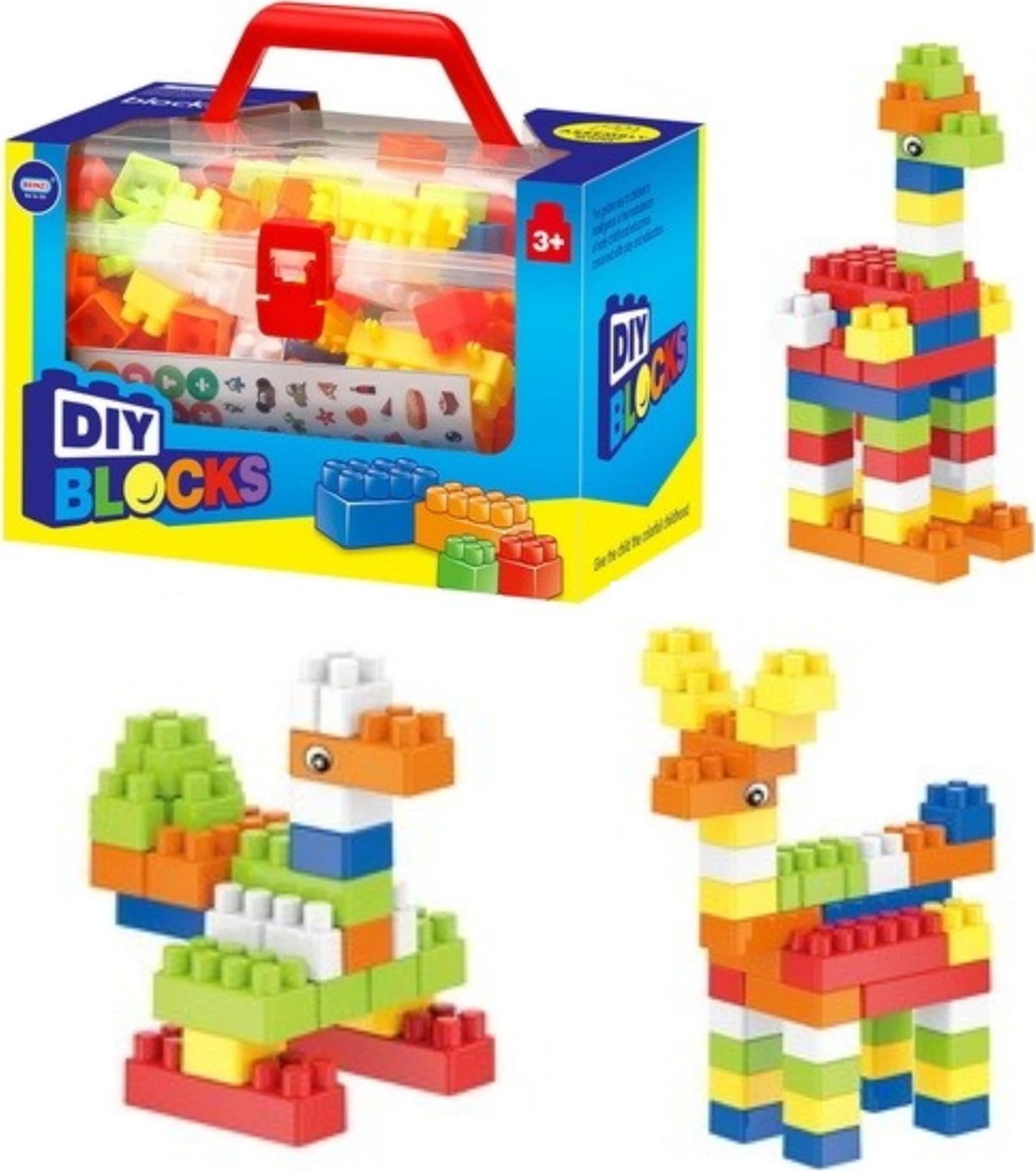 ProNice ZESTAW KONSTRUKCYJNY W WALIZCE DUŻE BEZPIECZNE KLOCKI PLASTIKOWE 140 el