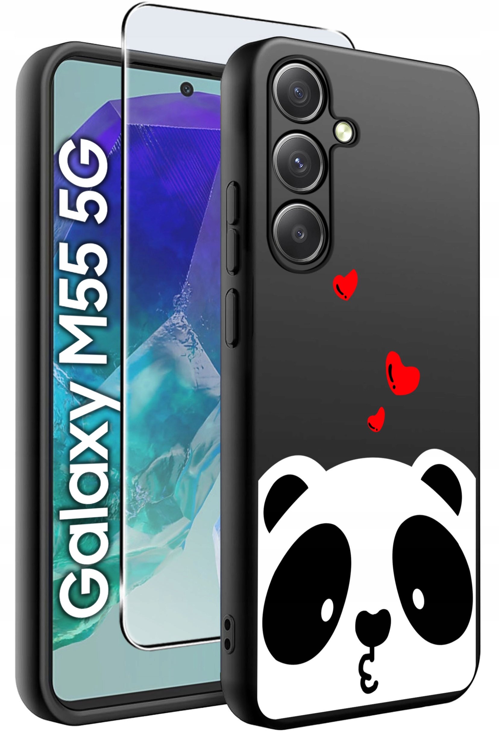 Etui do Samsung Galaxy M55 5G WZORY |SILIKONOWE MATT CASE + SZKŁO 9H