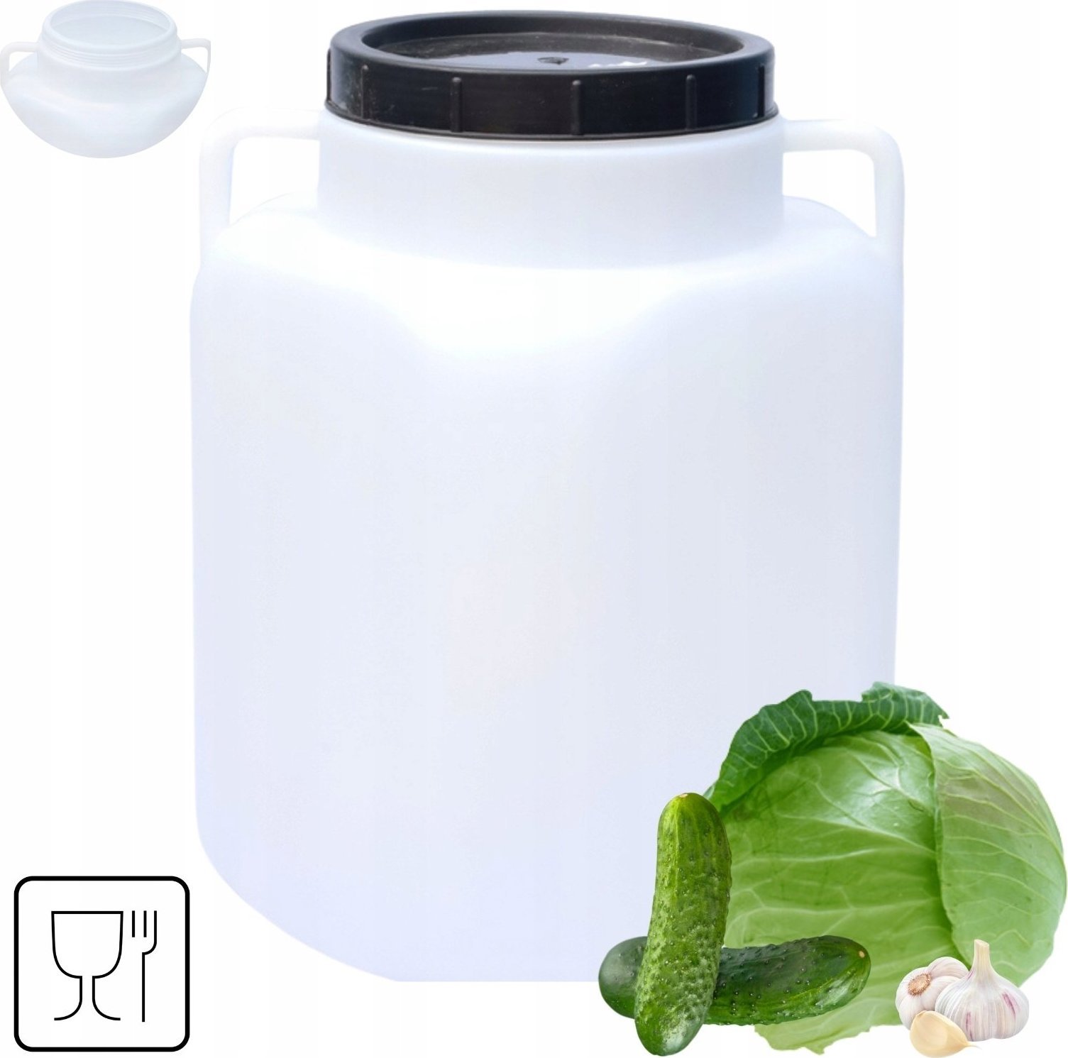 Prymus BECZKA PLASTIKOWA 30 L DO KISZENIA KAPUSTY NA WODĘ DESZCZÓWKĘ OGÓRKI MAŁA