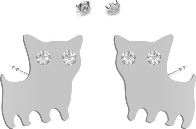 Radziszewska Jewellery Kolczyki Srebrne Kotki na sztyfcie