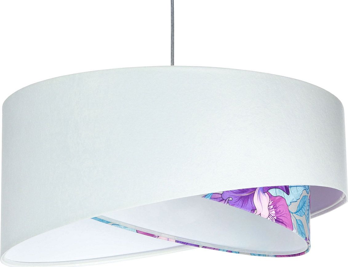 Lampa wisząca Lumes Biało-kolorowa welurowa lampa wisząca - EXX04-Akra