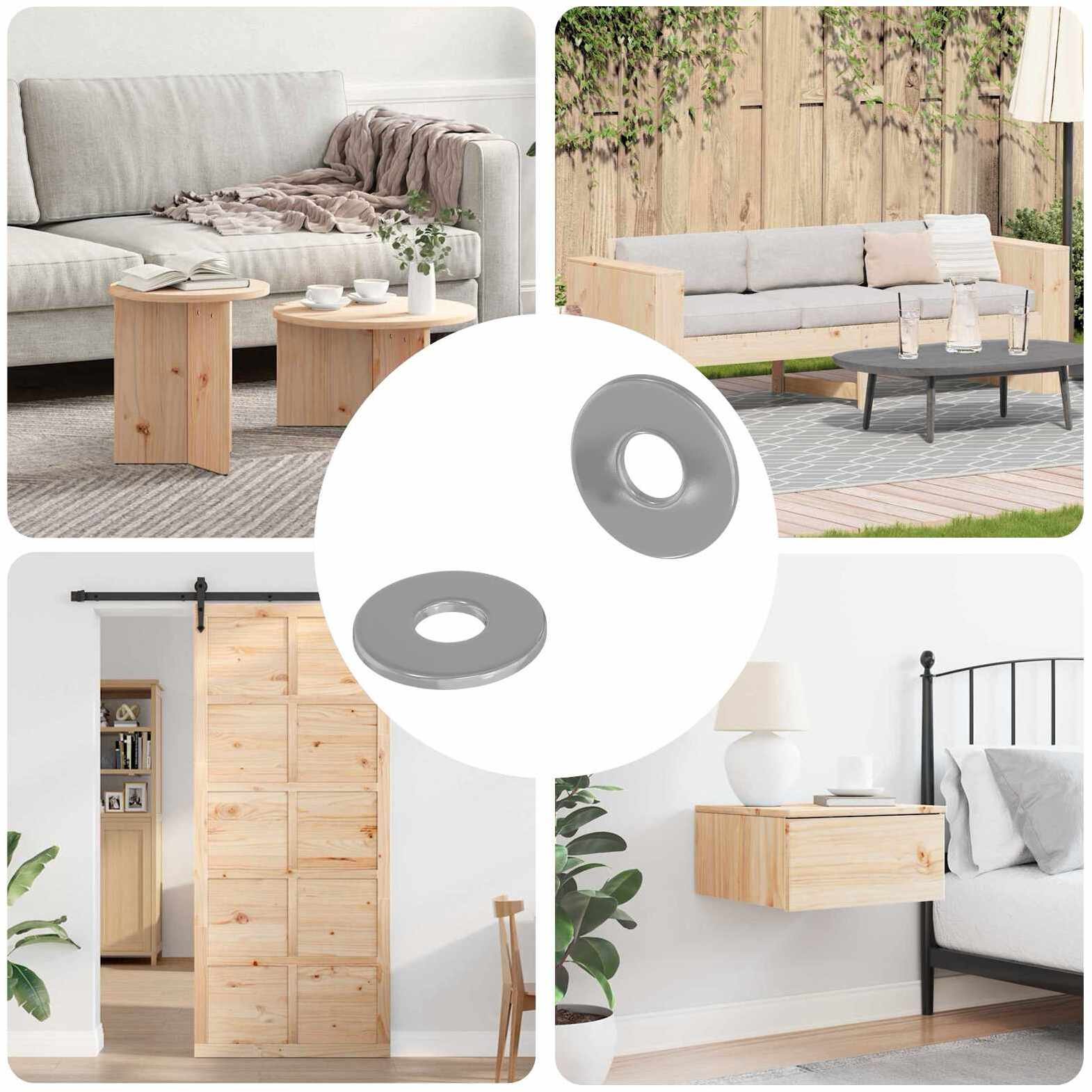 vidaXL Podkładki 2 pcs Srebrny 12 x 12 x 1,2 cm Żelazo