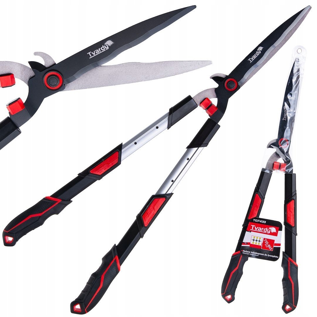 Nożyce teleskopowe do żywopłotu z ostrzem falistym 735-865mm PTFE (6/12)