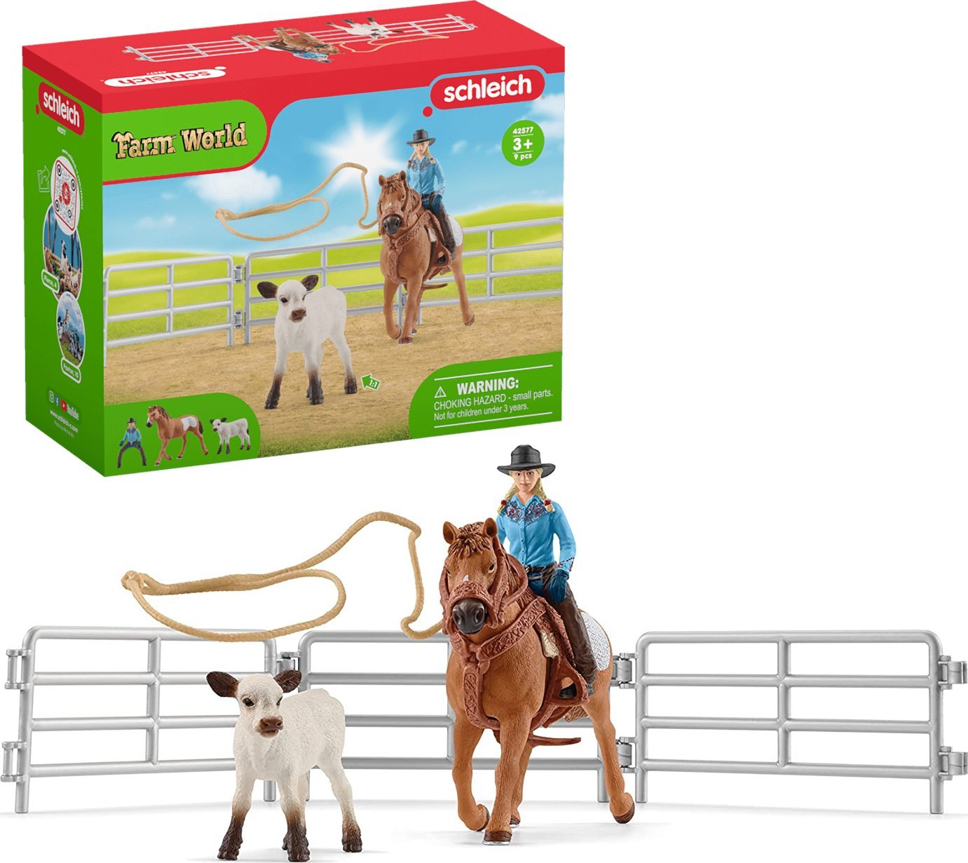 Figurka Schleich Schleich Farm World Team Roping with Cowgirl, play figure