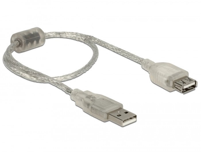 Kabel USB Delock USB-A - USB-A 0.3 m Przezroczysty (82244)