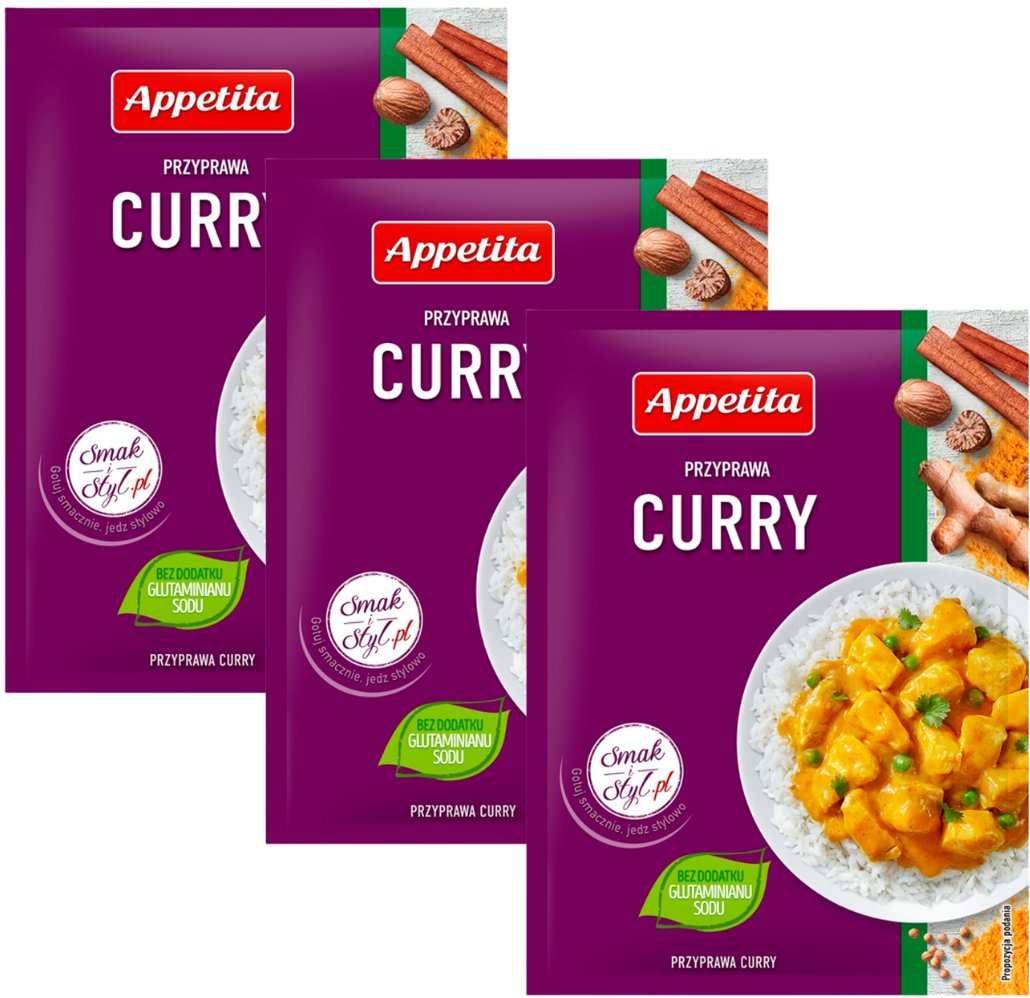 Appetita Przyprawa curry 20 g x 3 sztuki