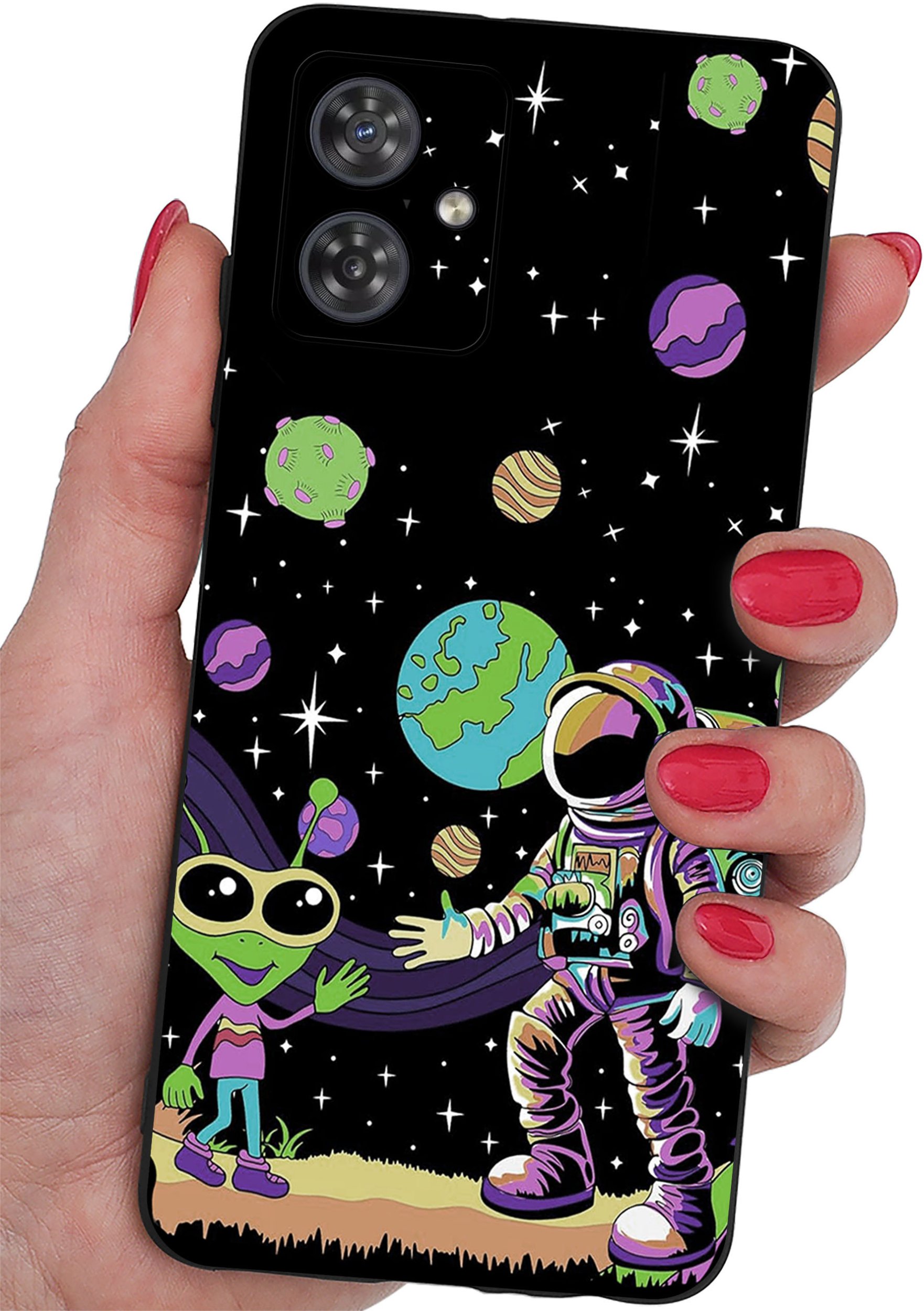 Etui do Motorola G54 5G|Power Edition WZORY |SILIKONOWE MATT CASE + SZKŁO