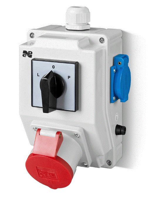 Elektro-Plast Zestaw instalacyjny z gniazdem 16A 5P+2P+Z RS-Z L-0-P czerwony (6272-20)