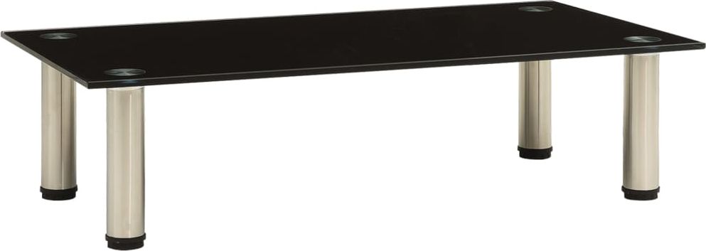 vidaXL Stojak pod TV, czarny, 60x35x17 cm, szkło hartowane