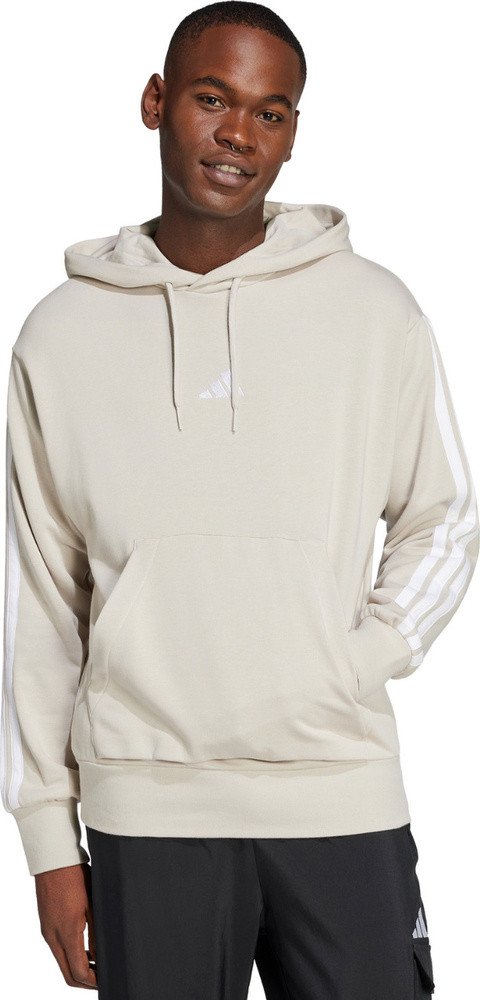 Bluza męska adidas Essentials 3-Stripes French Terry Hoodie beżowa JE6367 XL
