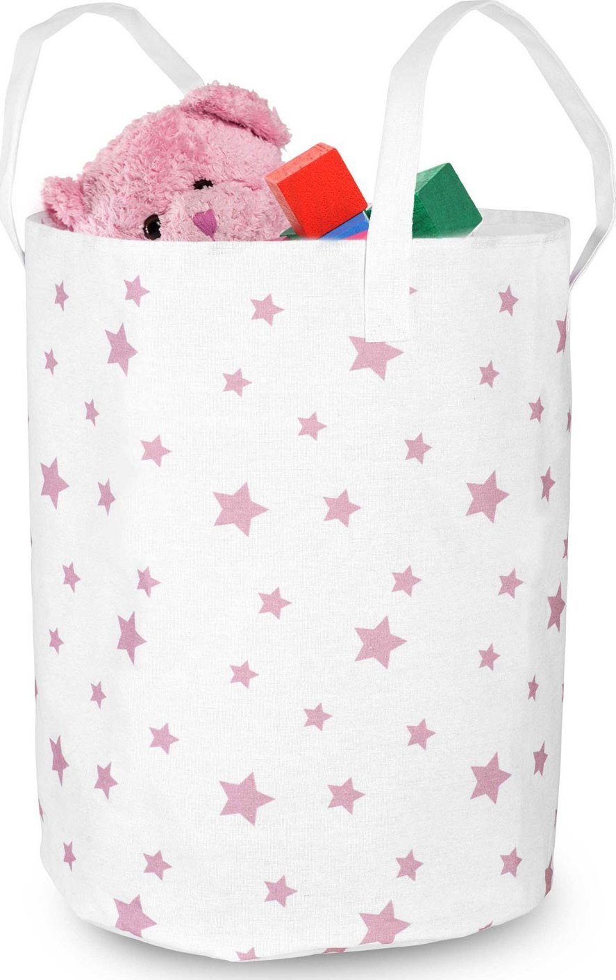 Triton Kosz na zabawki Nukido - biały w gwiazdki