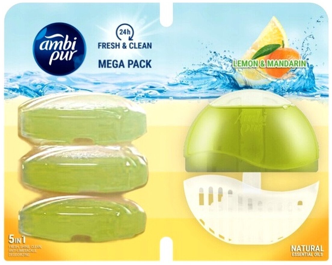 Płyn do płukania Ambi Pur Zawieszka do WC Starter + 3 Wkłady Lemon & Mandarin 3x55ml