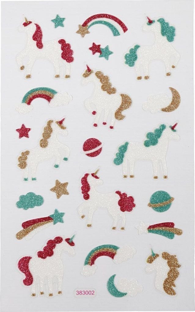 Naklejki Brokatowe Jednorożce