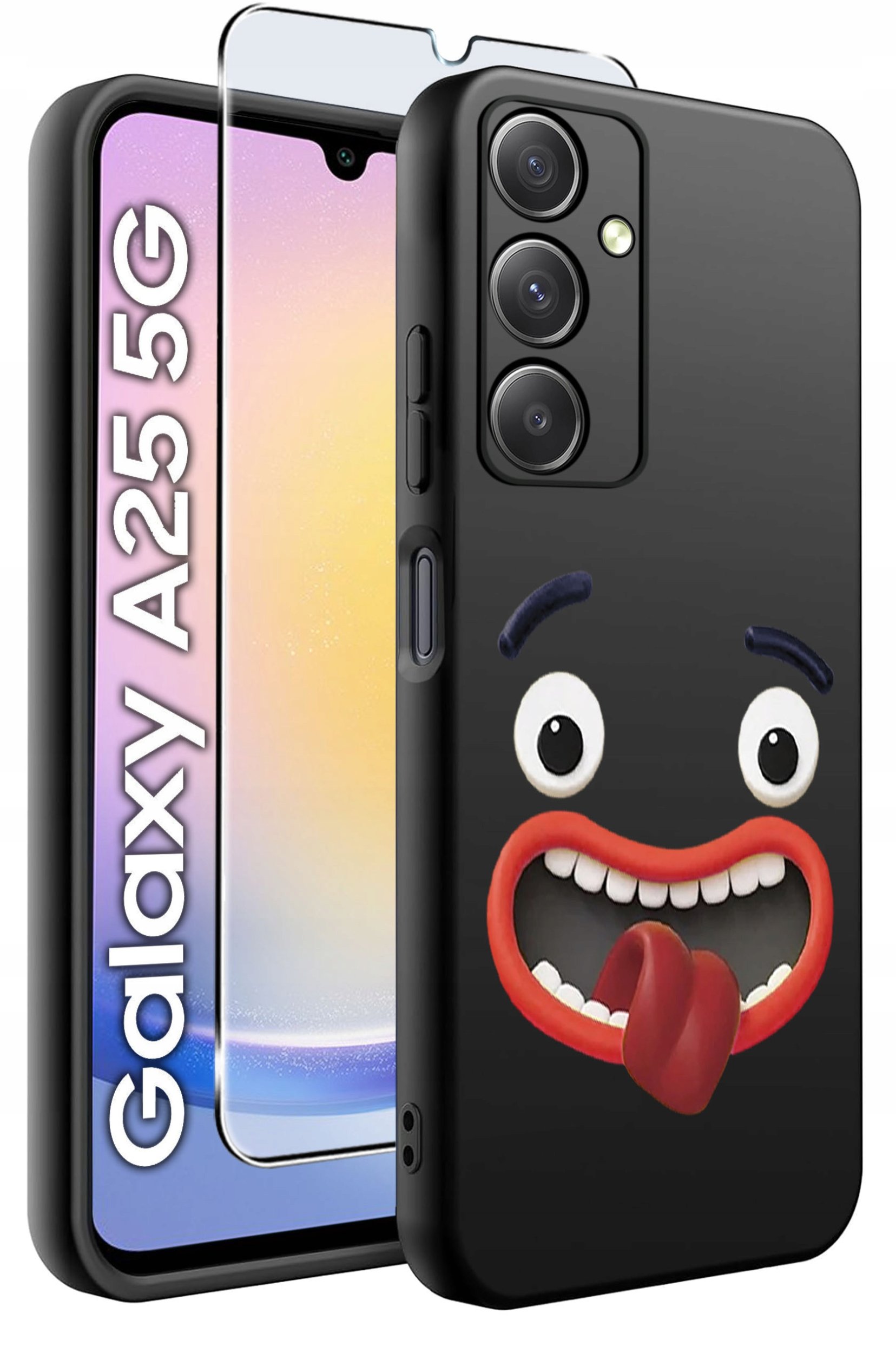 ETUI do Samsung A25 5G WZORY | SILIKONOWE MATT CASE + SZKŁO HARTOWANE 9H