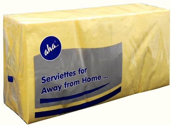 Serwetki AFH AHA, 2-warstwowe, składanie 1/4, 33x33cm, 250 szt., pastelowo żółte