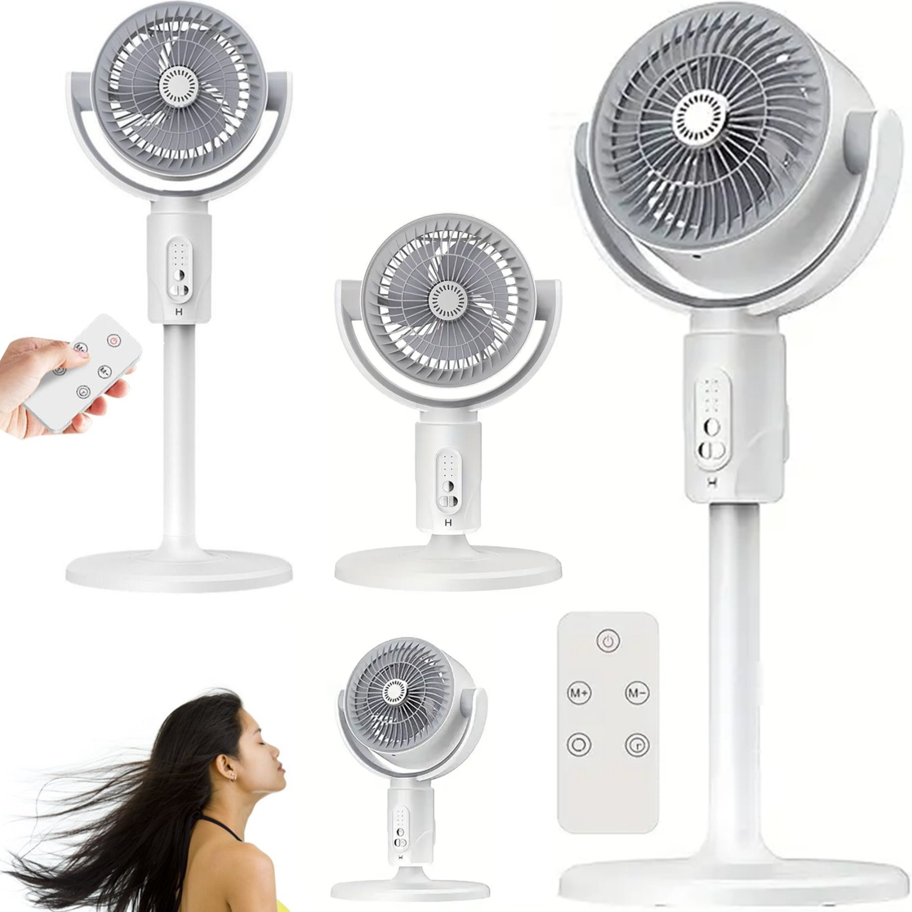 Wentylator Stojący Wiatrak Podłogowy Pilot Oscylacja 3D Aromaterapia 3w1