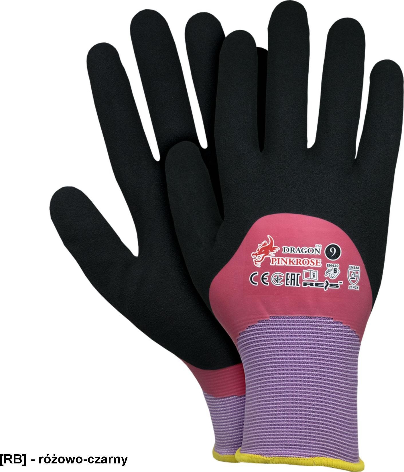 R.E.I.S. PINKROSE - Rękawice ochronne powlekane 6