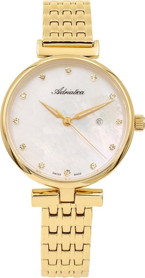 Zegarek Adriatica Zegarek damski Adriatica A3736.114FQ CYRKONIE złoty