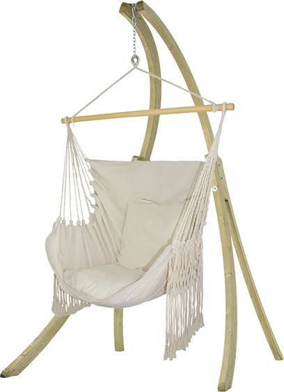 Koala Zestaw hamakowy: fotel HCXL-C ze stojakiem drewnianym Atlas, ecru HCXL-C-AT
