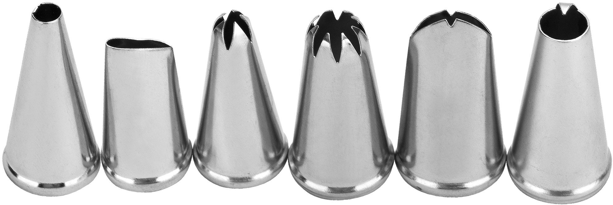 Komplet metalowych tylek cukierniczych do dekoracji tortów i ciast 6 sztuk