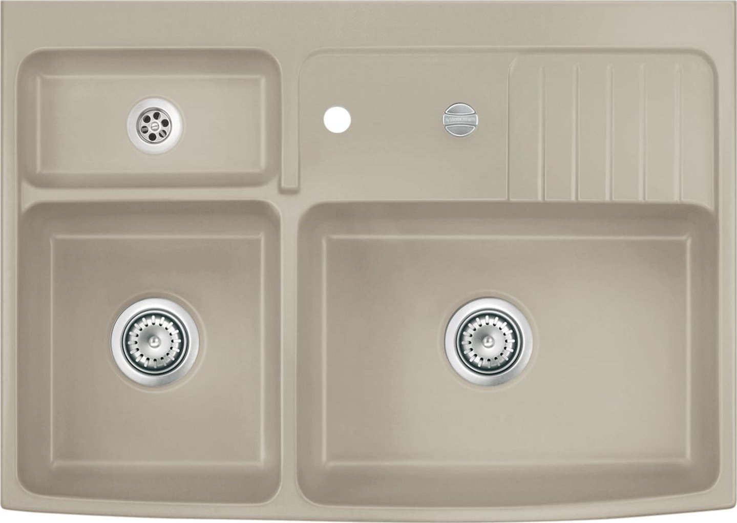 Zlewozmywak SYSTEMCERAM Systemceram Centra 90 Fango, zlewozmywak ceramiczny, korek automatyczny