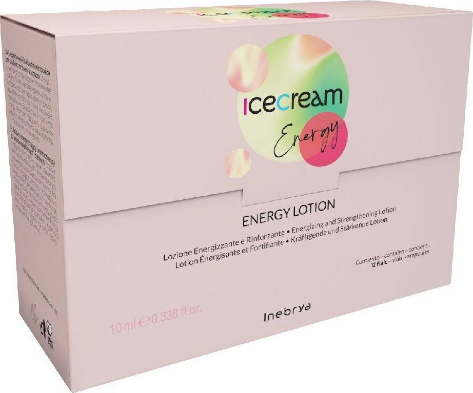 Inebrya Ice Cream Energy energetyzująco-wzmacniający lotion do włosów słabych i cienkich 12x10ml