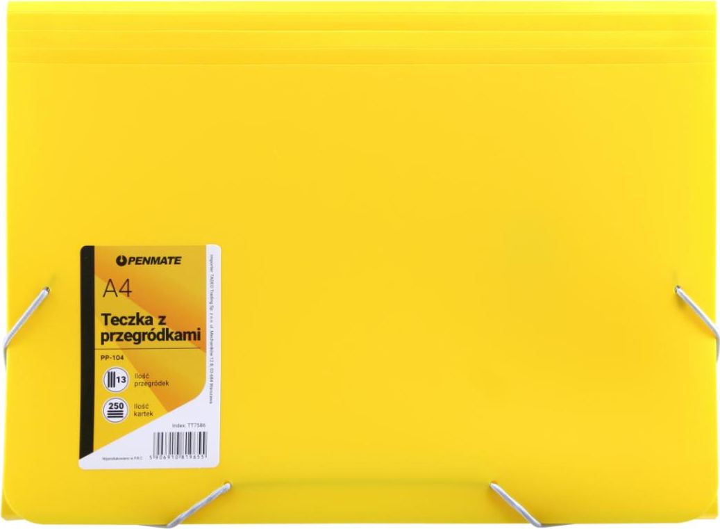 Penmate Teczka z przegródkami A4 PP-104 żółta