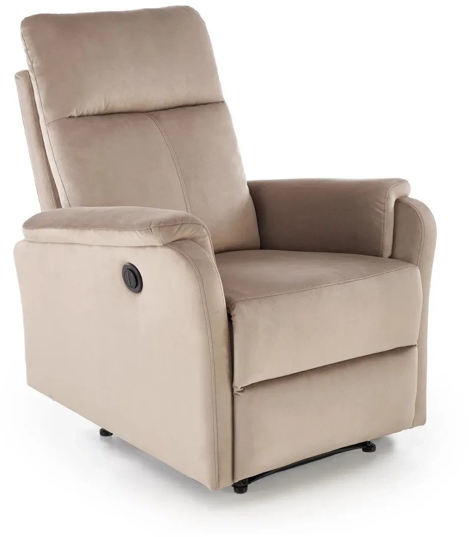 Fotel rozkładany CROCUS VELVET beżowy elektryczny HALMAR