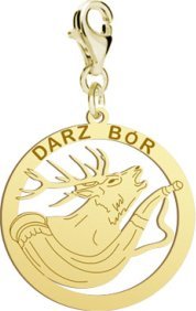 Radziszewska Jewellery Pozłacany CHARMS DARZ BÓR DEDYKACJA