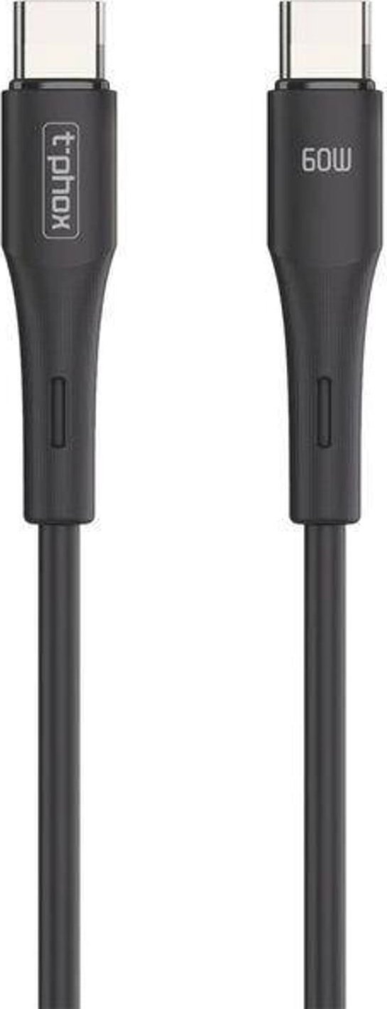 Kabel USB T-Phox USB-C - USB-C 1 m Czarny