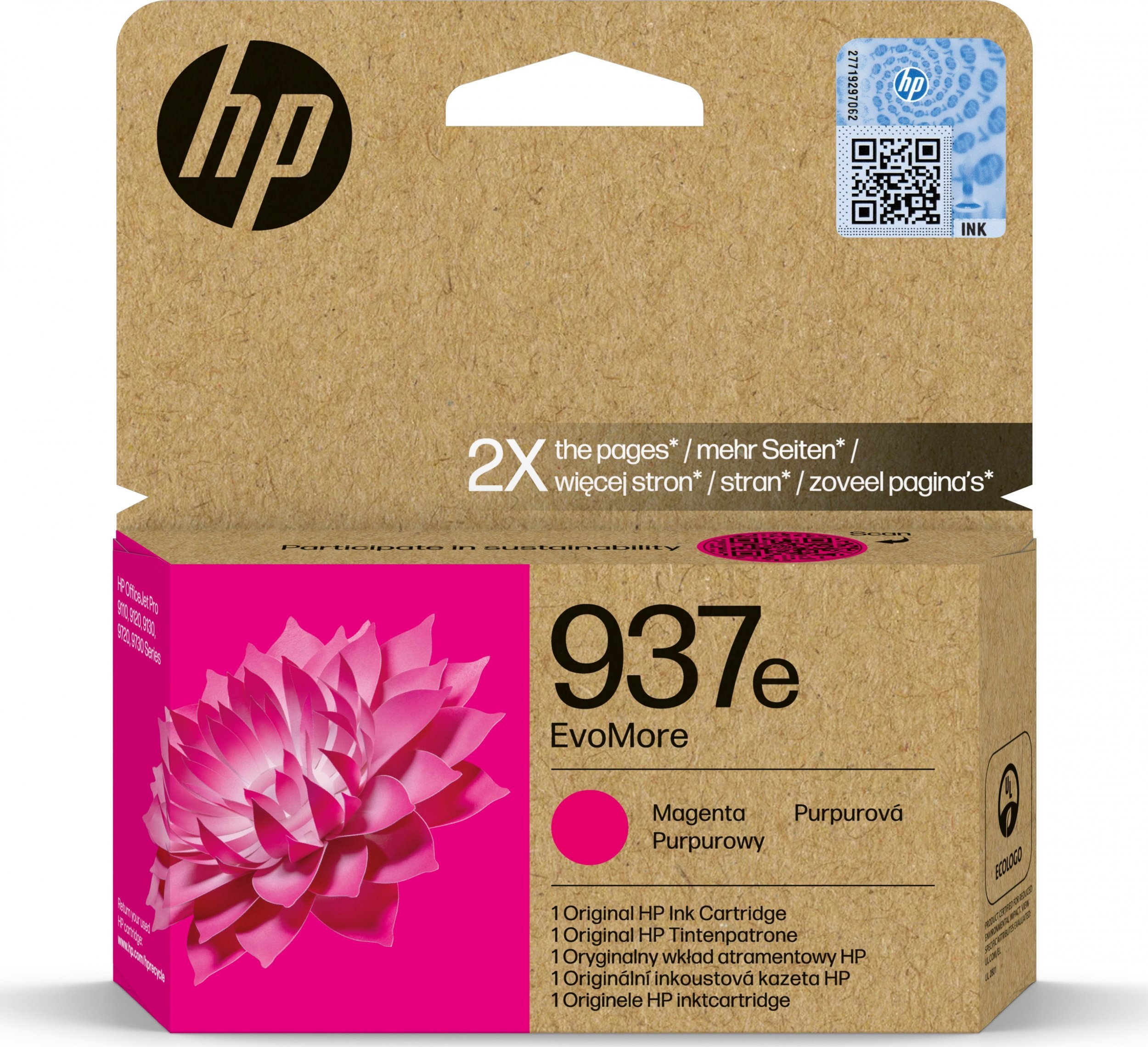 HP INC Atrament 937e EvoMore Magenta Original Ink Car
