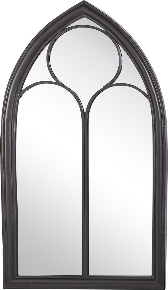 Beliani Metalowe lustro ścienne okno 62 x 113 cm czarne TRELLY!
