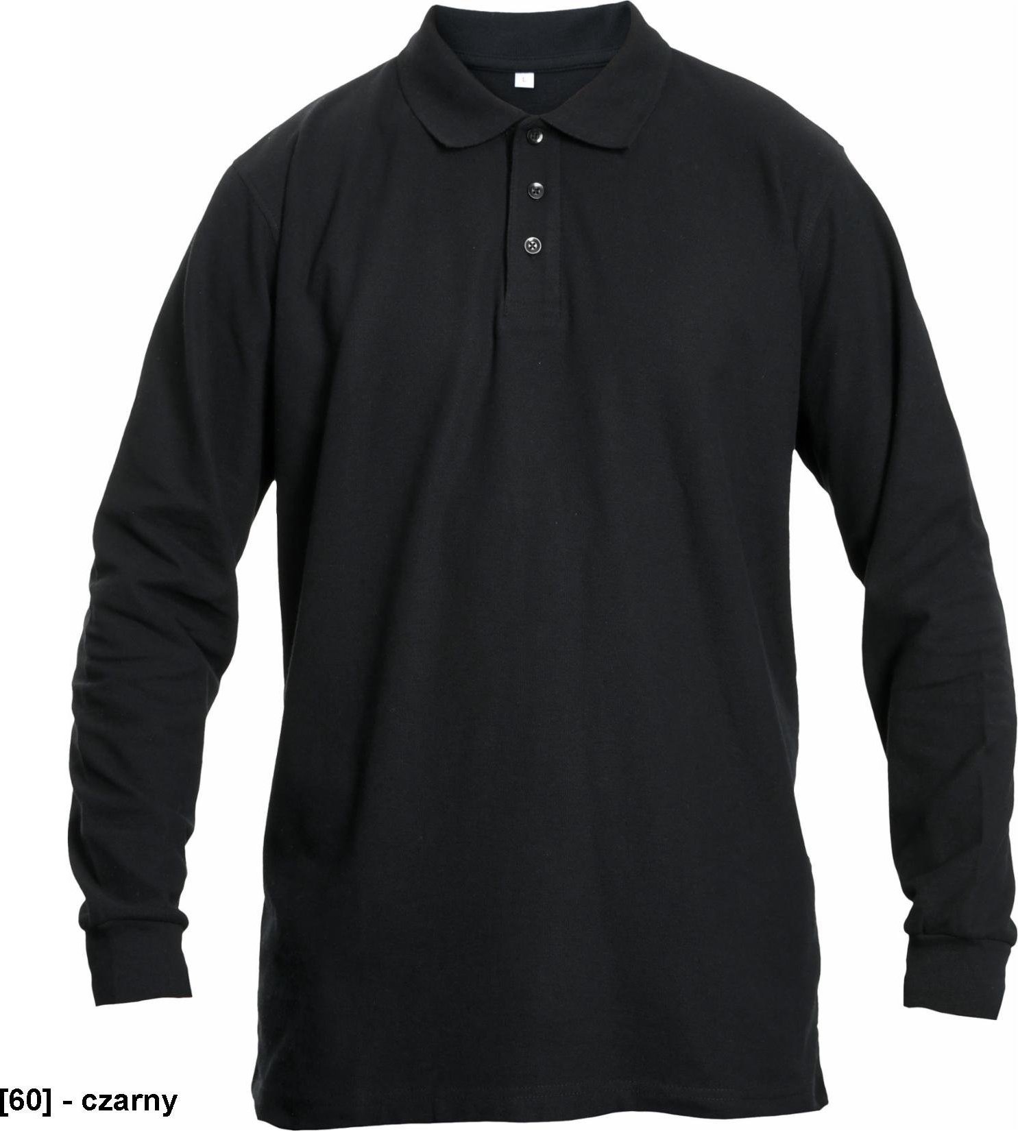 CERVA SANGU - koszulka polo dł.rękaw - czarny 3XL