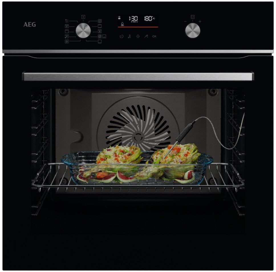 Juodos spalvos su katalitinėmis sienelėmis orkaitė AEG OS6CB531AB