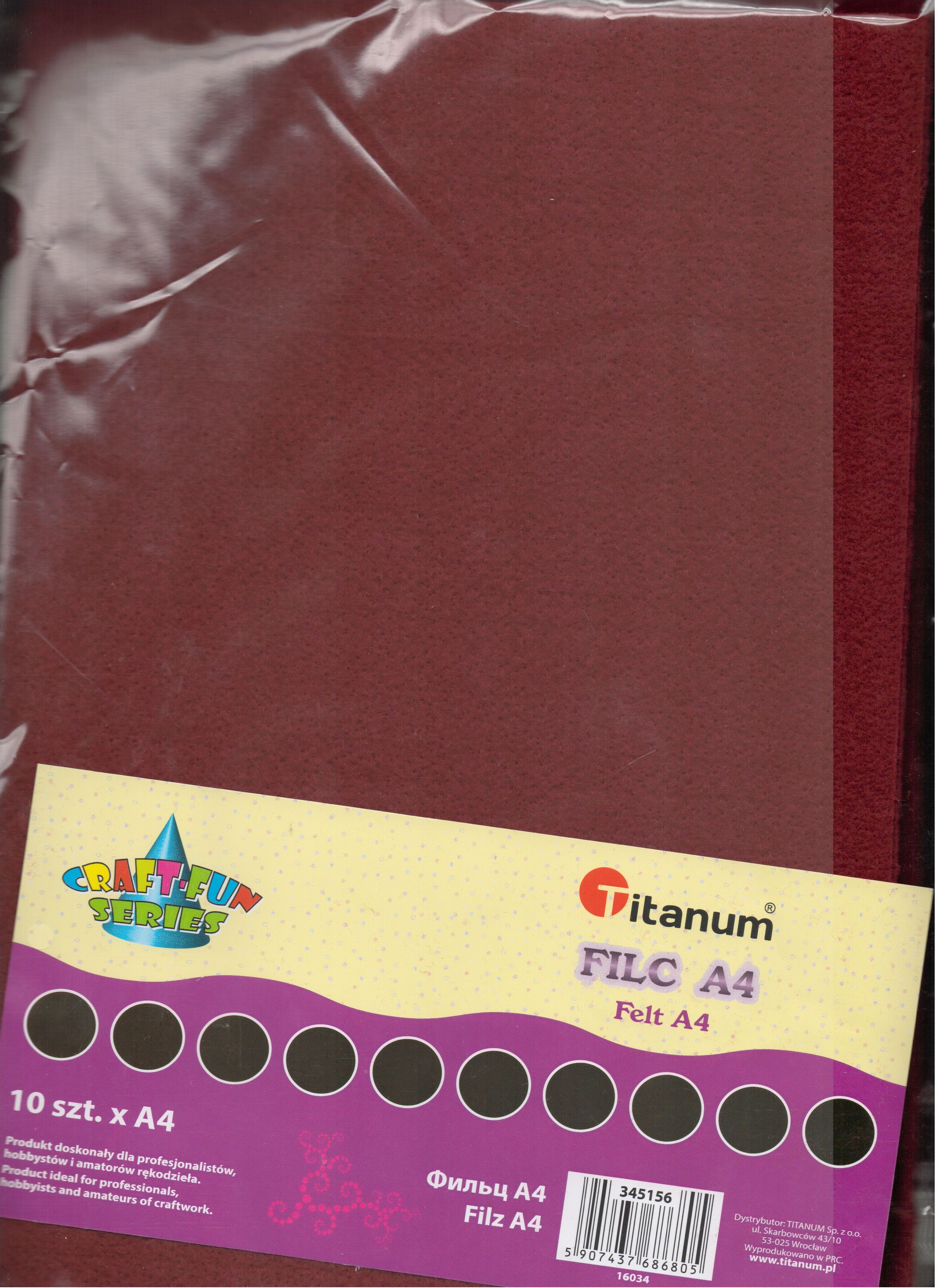 Titanum Filc A4 bordo. 10 sztuk. 345156