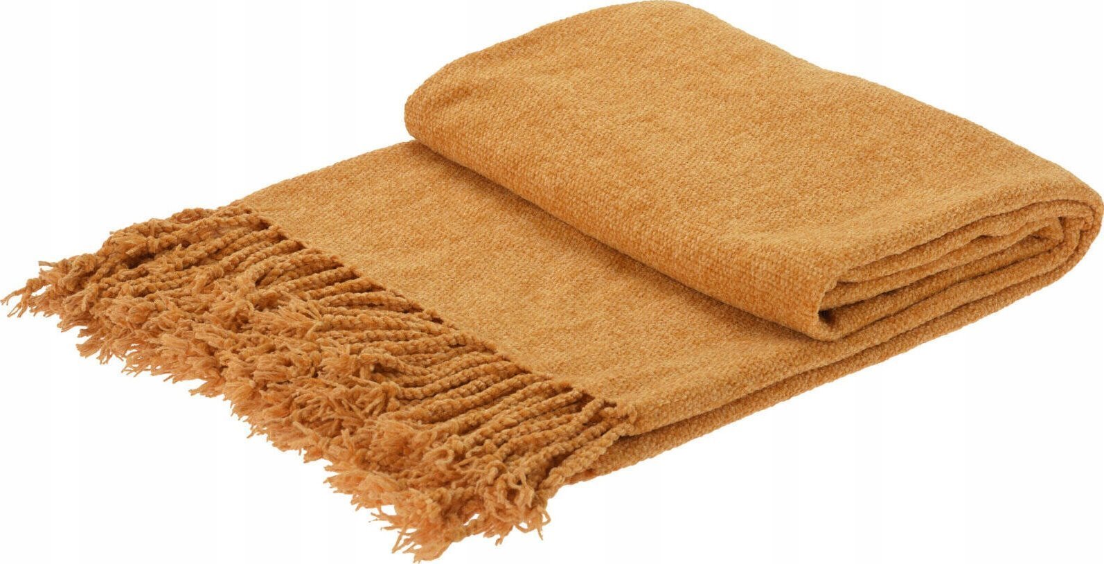 Szenilowy koc z frędzlami, 130 x 160 cm