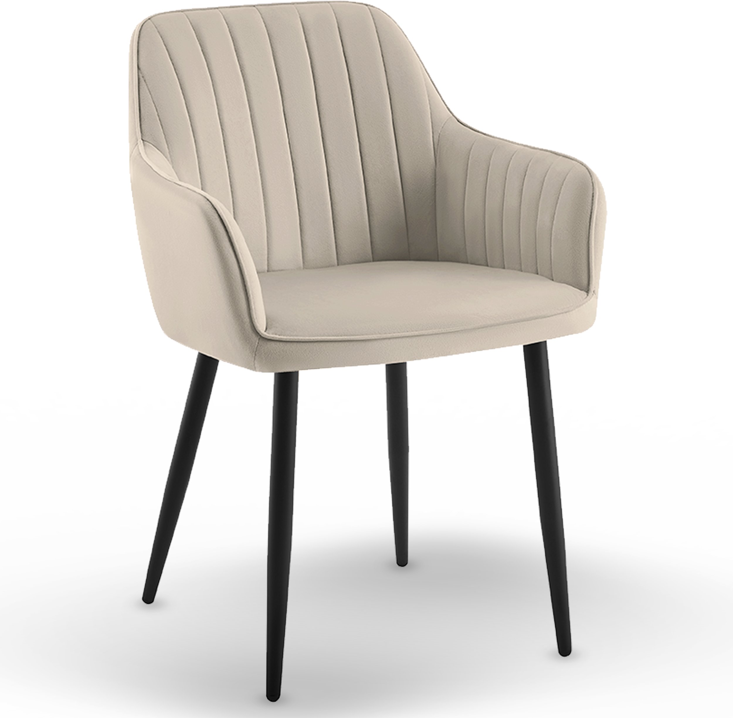 Krzesło tapicerowane velvet taupe MARIA3 paski loft glamour do salonu