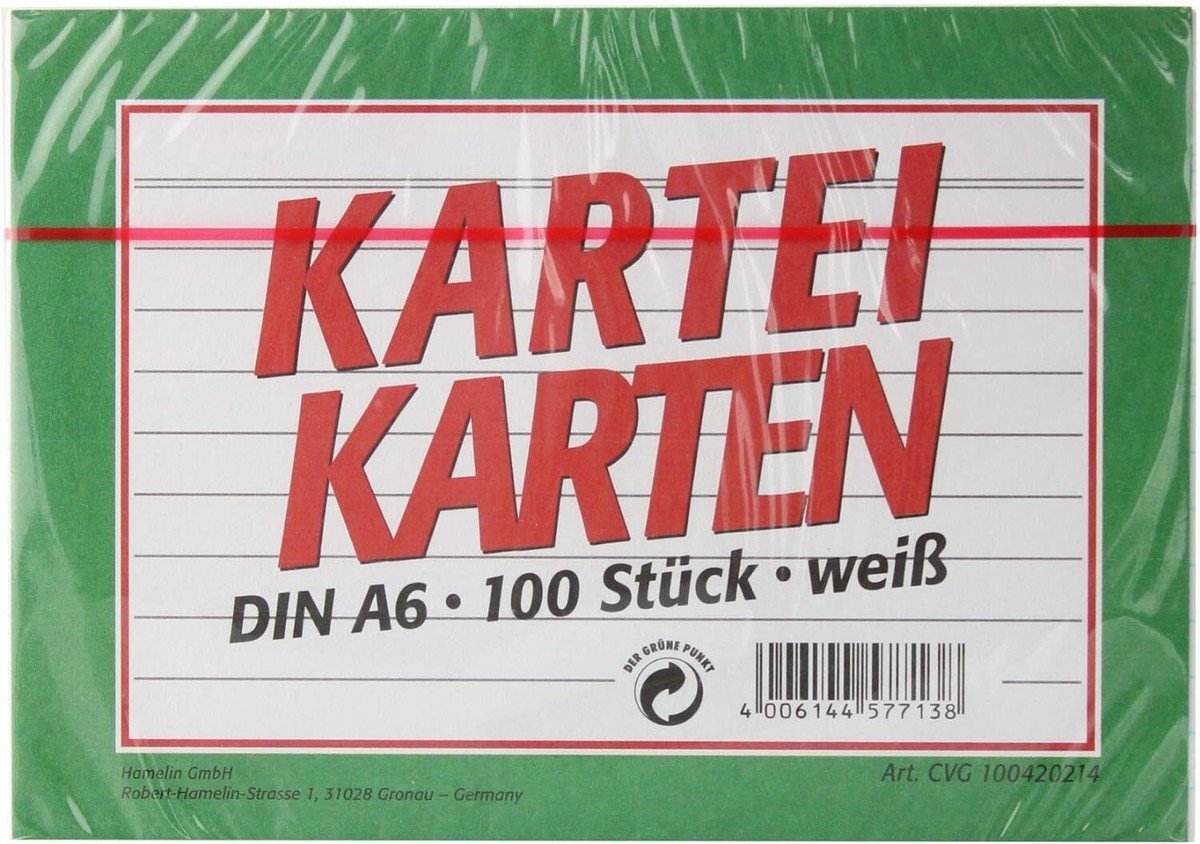 LANDRE Karteikarten A6/100 liniert weiß