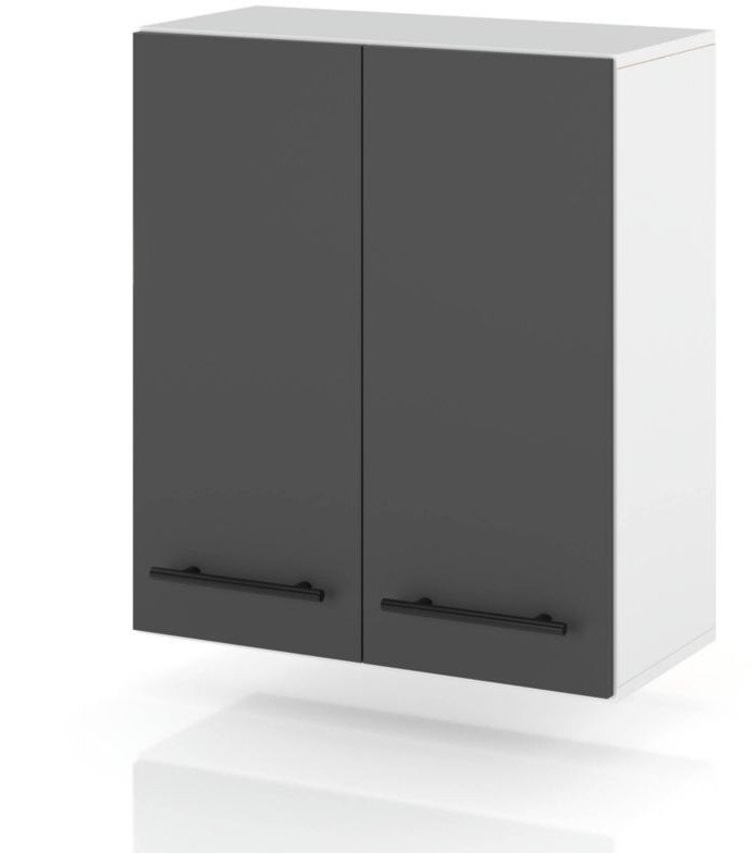 szafka kuchenna wisząca modułowa z uchwytami duża 60cm spremium szary mat