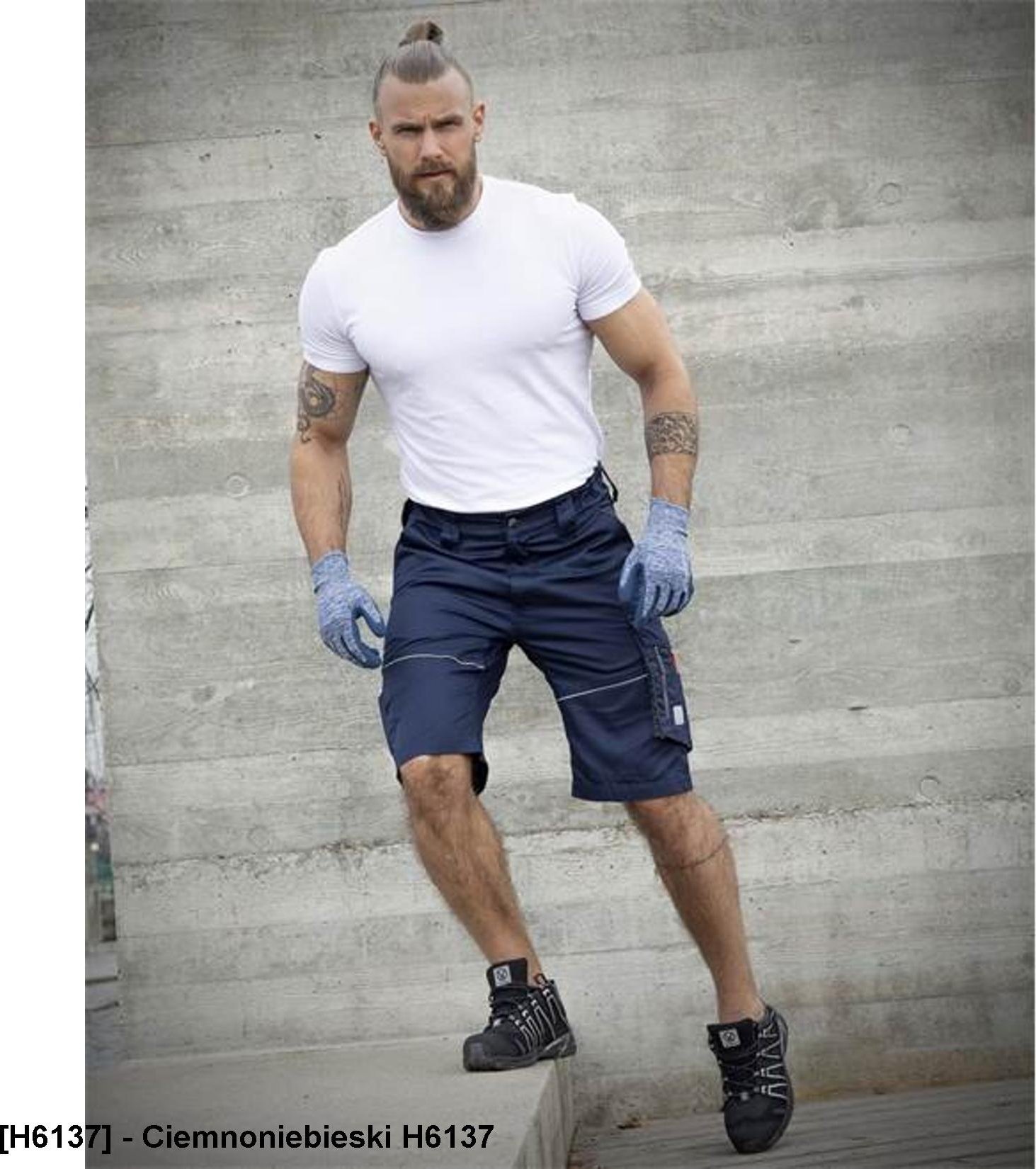 Ardon SUMMER ARDON - modne szorty, dopracowana sylwetka, odblaskowe elementy - Ciemnoniebieski H6137 54