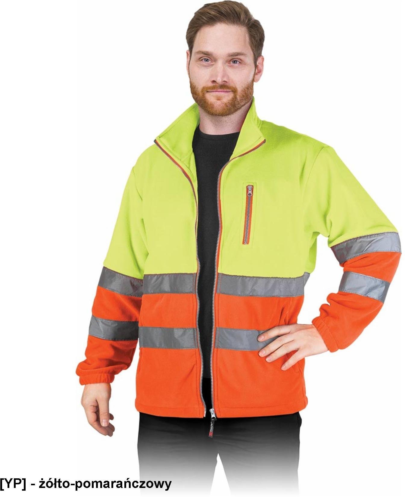 Reis POLSTRIP Bluza polarowa z pasami odblaskowymi - żółto-pomarańczowy S