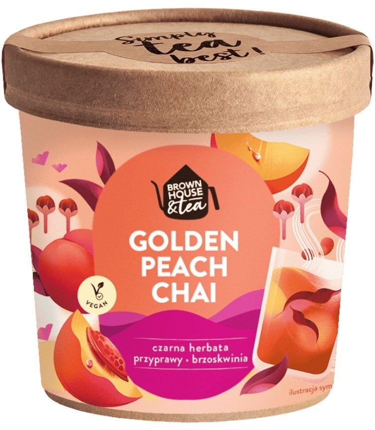 Brown House & Tea Herbata czarna z brzoskwinią - Golden Peach Chai 50g