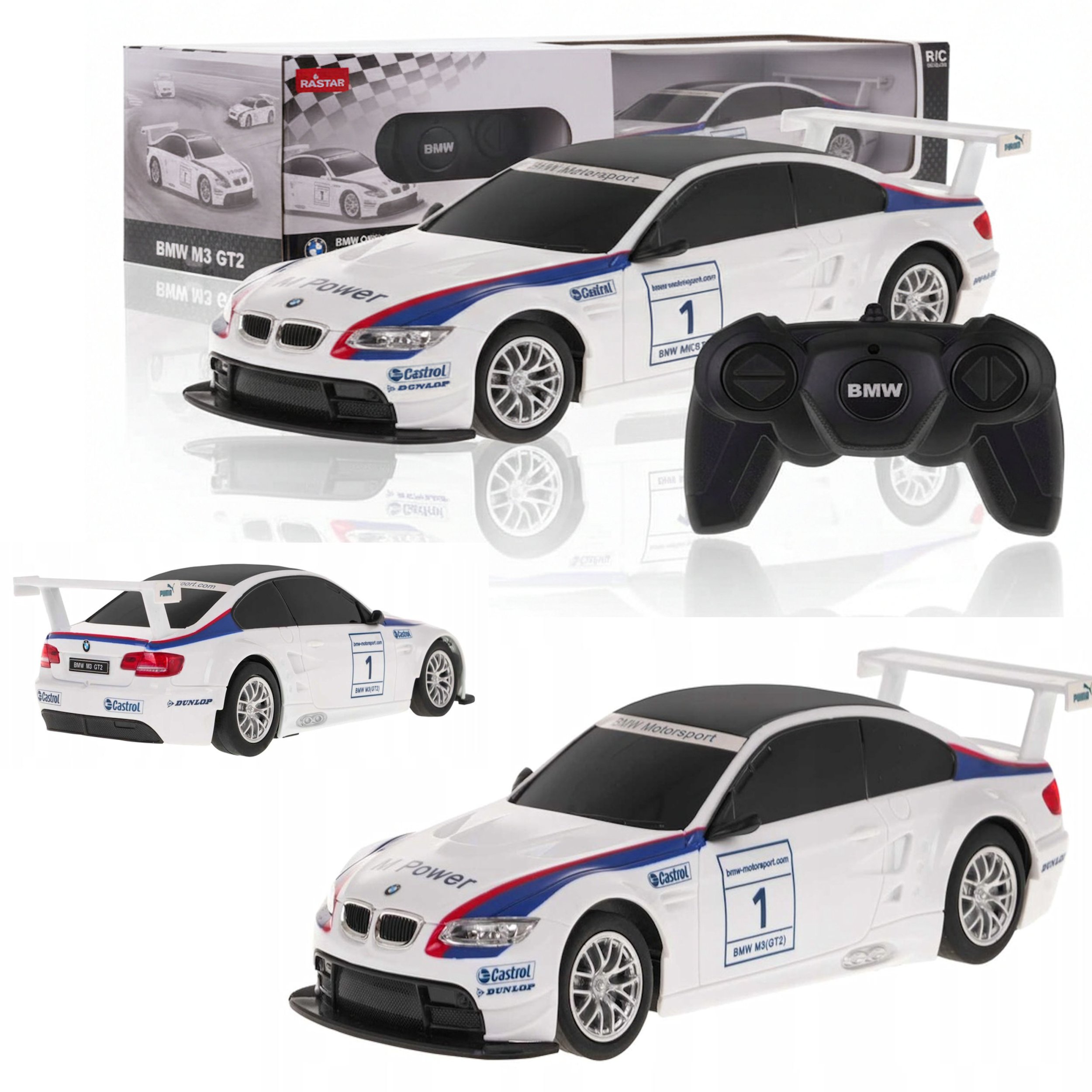 Coil Zdalnie sterowany samochód auto bmw białe 1:24 na pilota