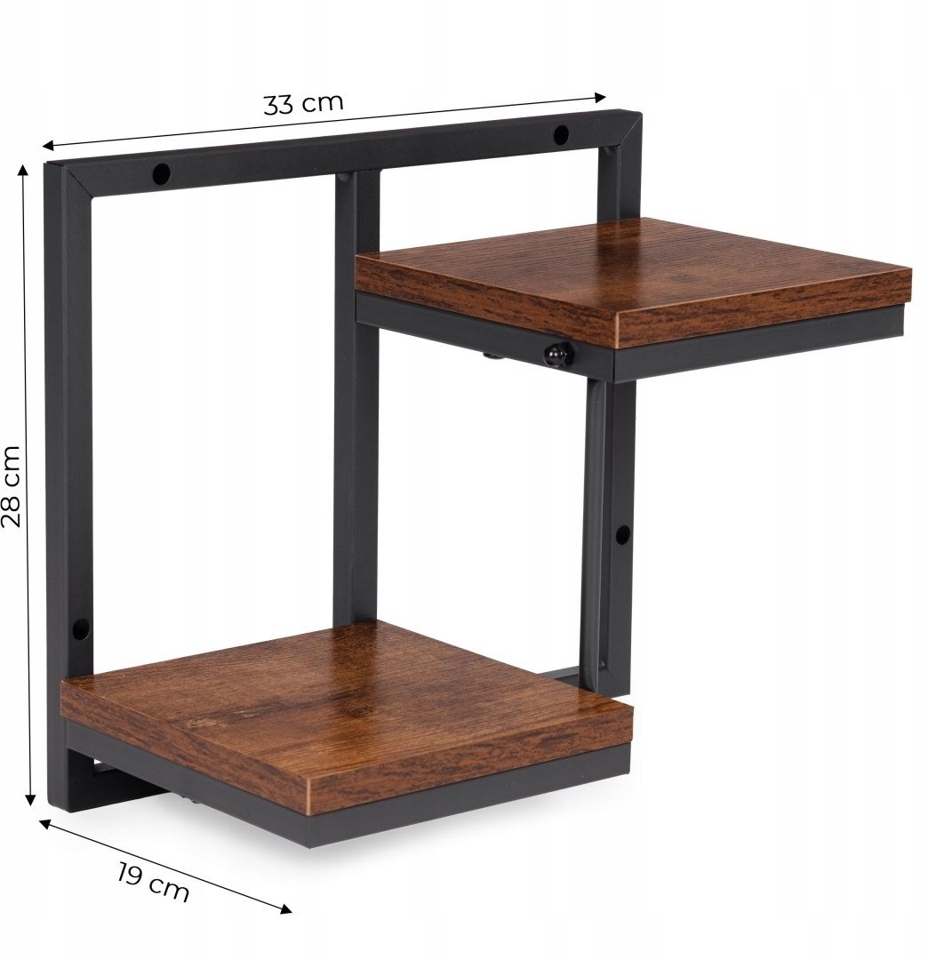 ModernHome Kwietnik ścienny półka wisząca na kwiaty ozdoby 2 poziomy loft