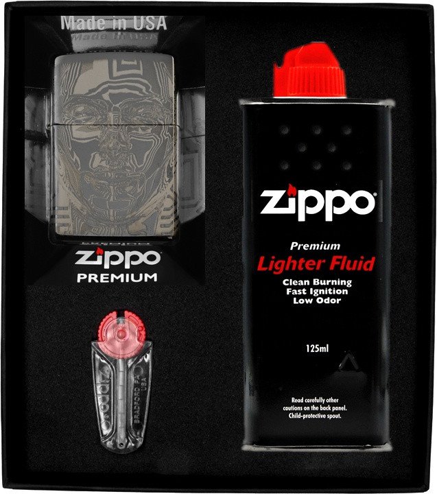 Zestaw ZIPPO Zapalniczka METAL HEAD DESIGN Prezentowy No1
