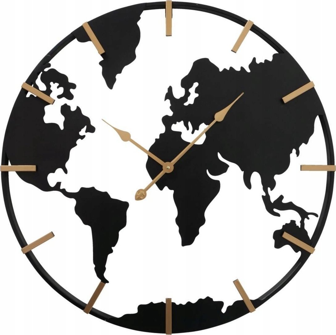Boltze Zegar ścienny Union, metalowy ze złotymi wskazówkami