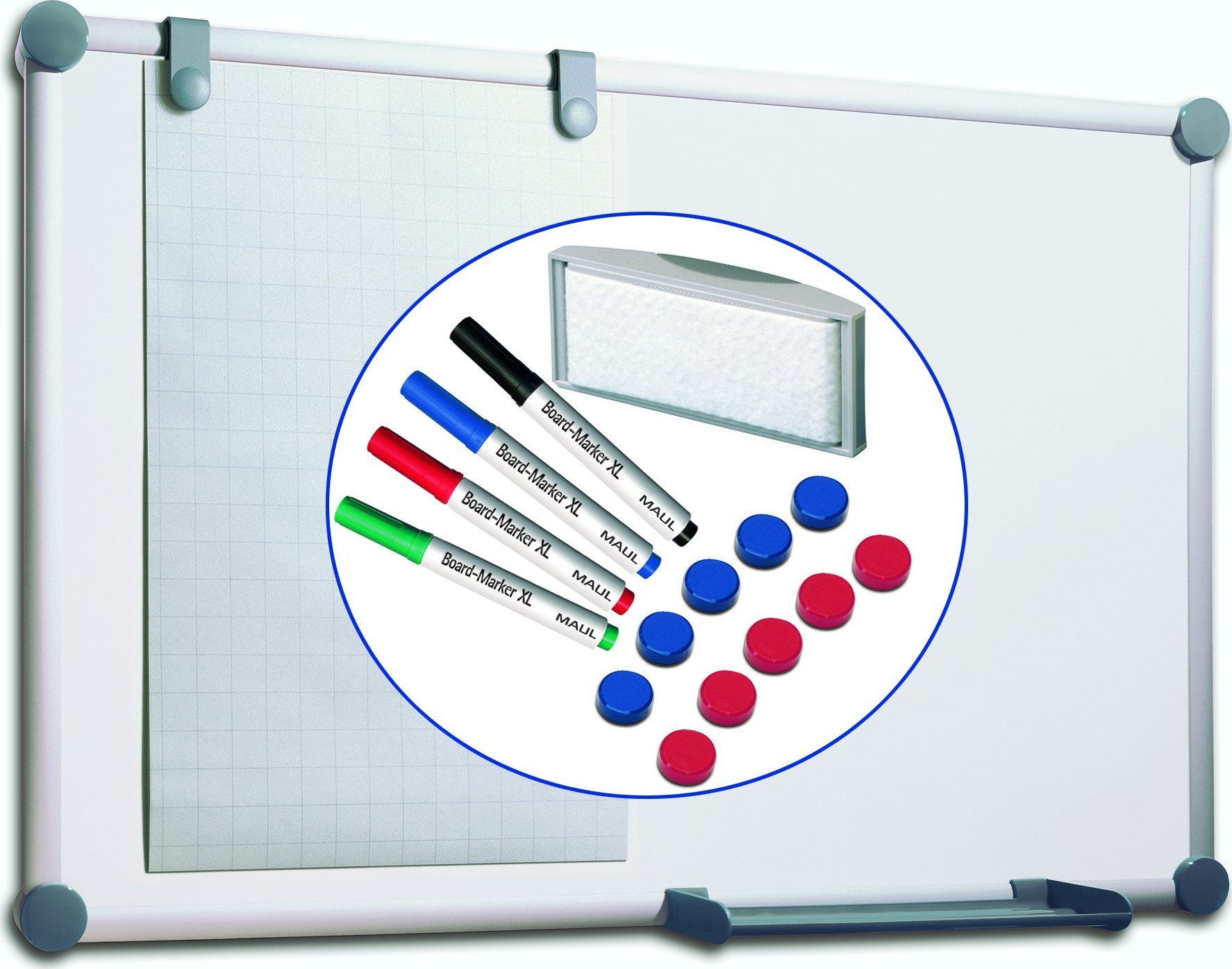 Maul MAUL Whiteboard MAULpro 90x60cm komplett Set