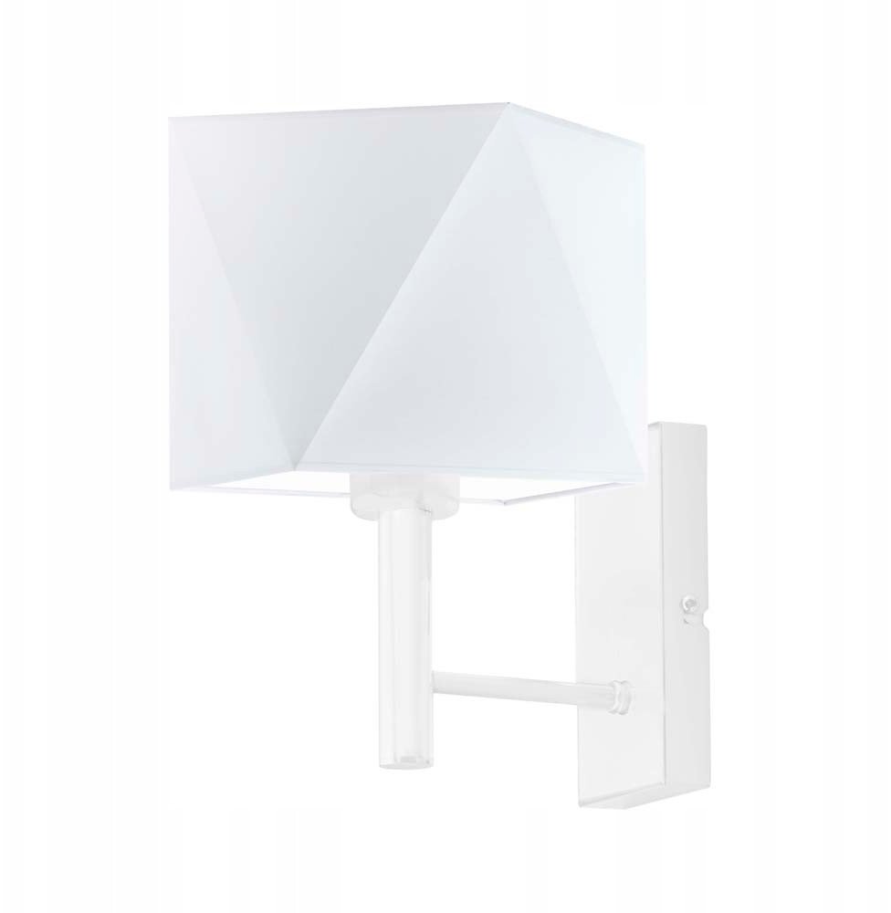 Biały kinkiet do salonu MEDAN abażur diament LED 25x28 cm