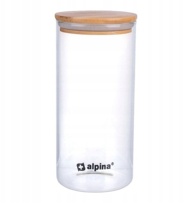Alpina - Szklany pojemnik na żywność z pokrywką 1250 ml 10x21 cm